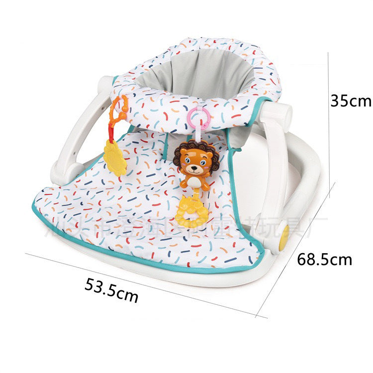 Baby Folding Chair 0-1 Year Old Baby Comfort Chair Portable Music Children's Floor Seat Early Education Puzzle