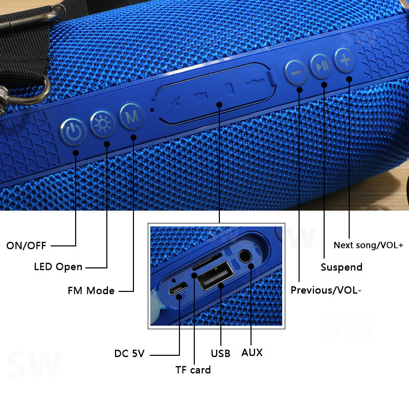 New Model Direct Shipment Tg192 Wireless Bluetooth Speaker With Deep Bass, Waterproof Speaker, Small Drum-Shaped Card-Insert Bluetooth Speaker