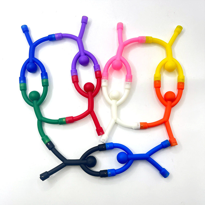 New Varieties Silicone Magnet Little Man Wall Climbing Kid Stickman Keychain Hook Magnetic Refrigerator Stickman Puzzle Toy