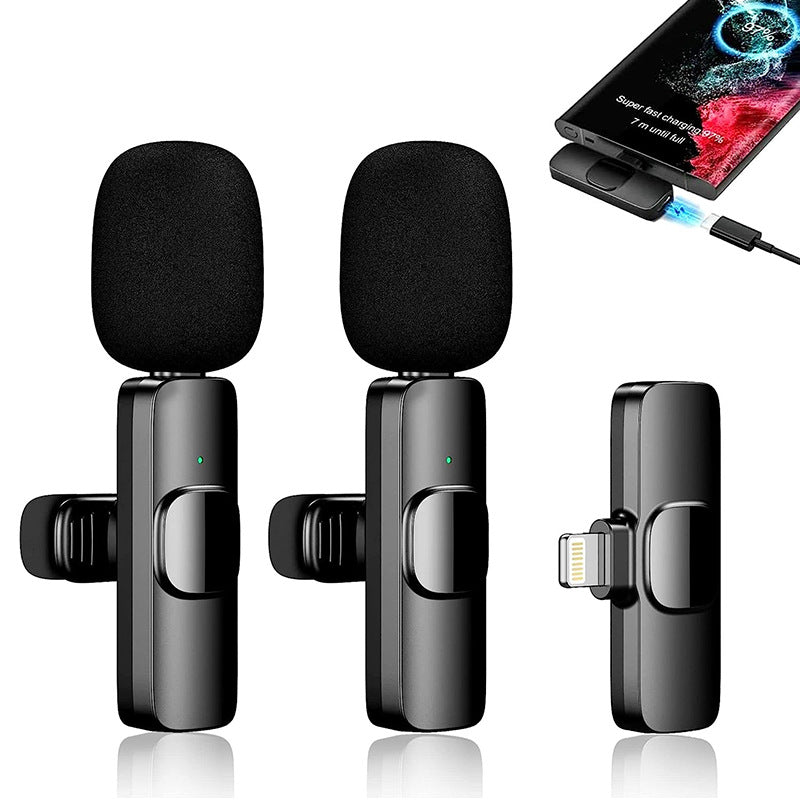 Wireless Collar Clip Microphone Collar Bluetooth Mini Mobile Phone Shooting Video Port Broadcasting Radio Microphone Anchor Recording Equipment