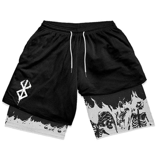 Cross-Border 3D Digital Personalized Printing Adult Double-Layer Fitness Sports Pants Wish Aliexpress Best-Selling Casual Shorts