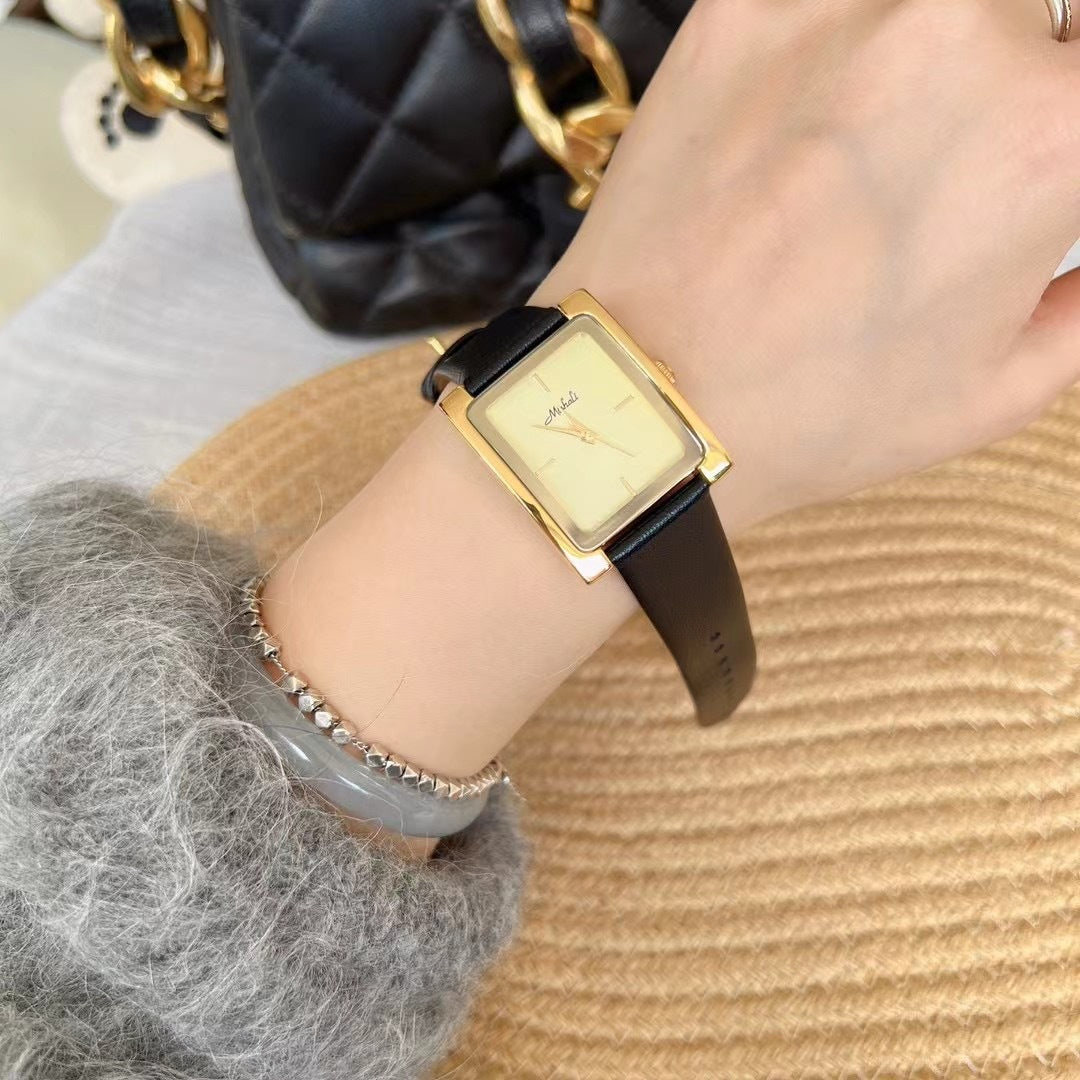 Factory Supply Mishali New Angla Red Square Belt Watch Women's Watch Simple Niche Live