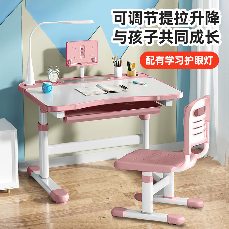 Cross-Border Home Adjustable Children's Study Table For Reading And Writing Desks And Chairs Multi-Functional Sitting Posture Correction Study Table