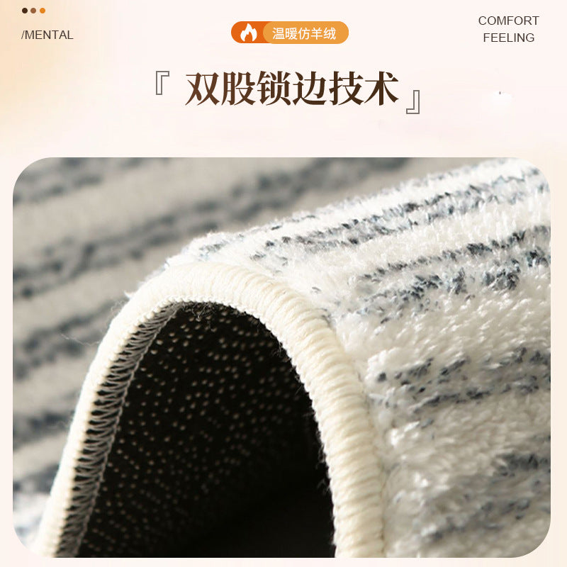 Cross-border Absorbent Non-slip Letter Cashmere Simple Home Decoration Indoor Carpet Floor Mat Bedside Bedroom Room Blanket