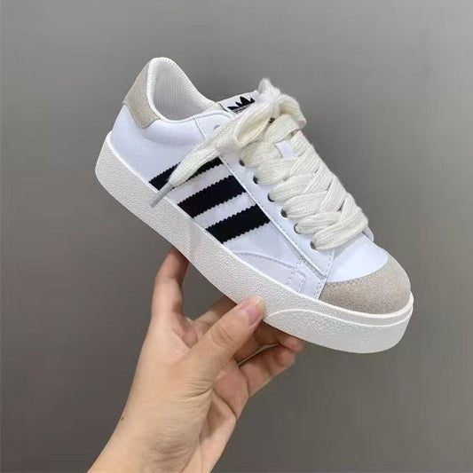2024 Mint Mambo Dopamine White Shoes Autumn Thick-soled Korean-style Round-toe Breathable Trendy High-value Casual Shoes