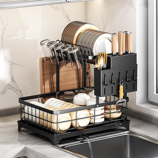 Explosive Cross-border Self-draining Bowl Rack Multifunctional Storage Rack Table Top Draining Rack Dishes Storage Rack Cupboard