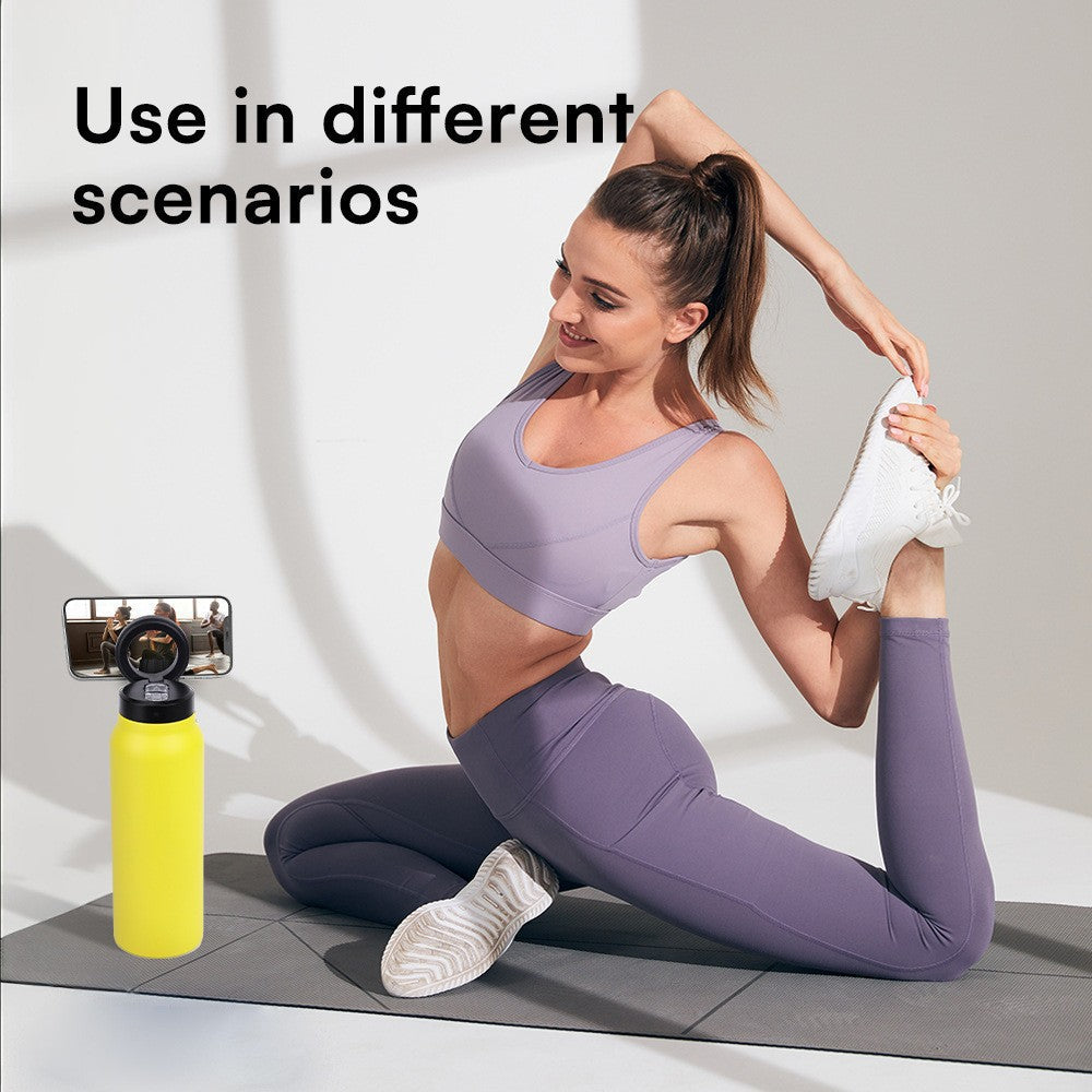 Cross-border 24oz Stainless Steel Magnetic Space Pot Large Capacity Straw Thermos Cup Outdoor Portable Sports Kettle