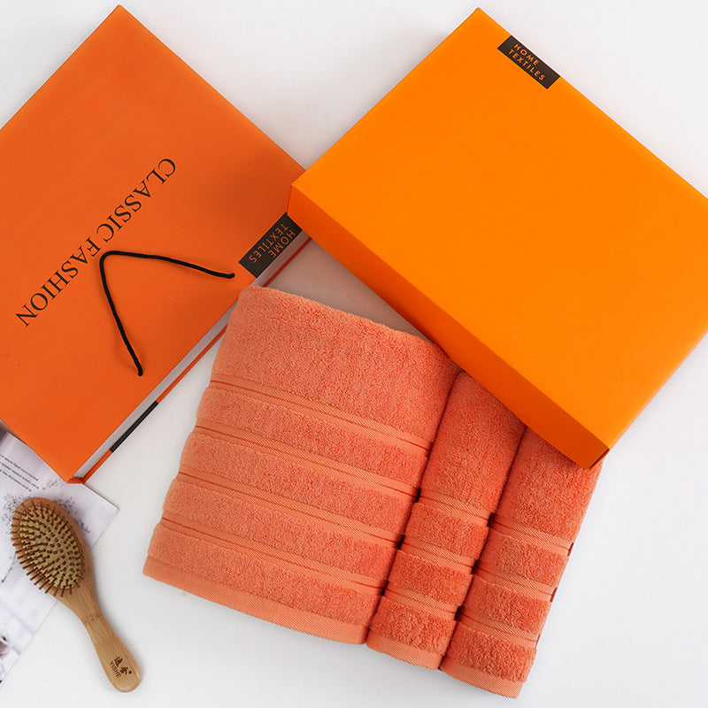Cross-Border Wholesale Cotton Thickened Three-Piece Business Face Towel Absorbent Cotton Home Hotel Gift Box Gift Towel