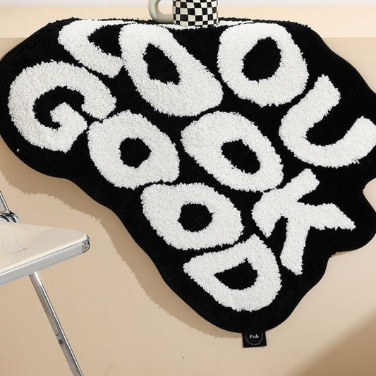 Cross-border Absorbent Non-slip Letter Cashmere Simple Home Decoration Indoor Carpet Floor Mat Bedside Bedroom Room Blanket