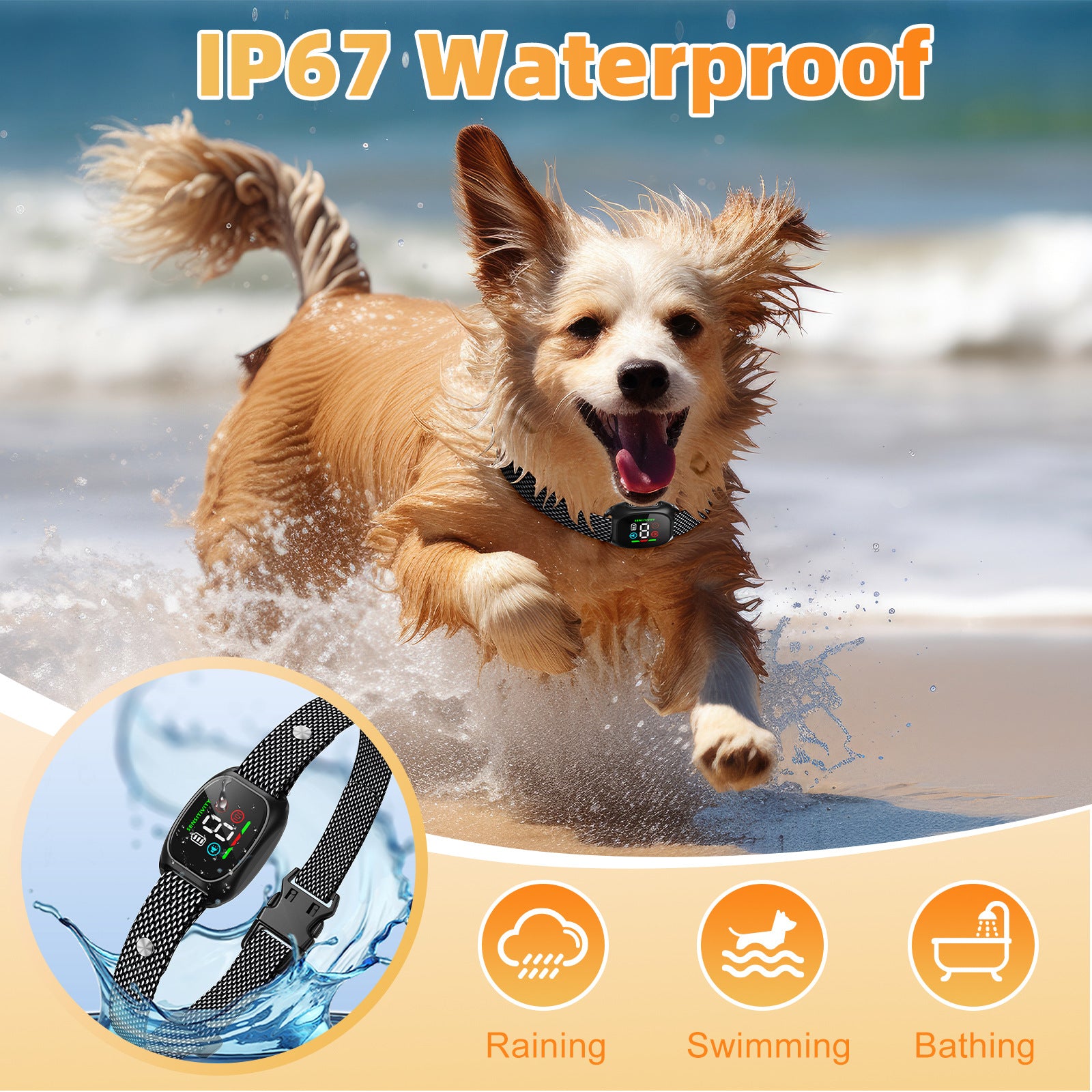 Cross-border Private Model Barking Stopper Automatic Anti-dog Barking Intelligent Induction Anti-interference Vibration Collar Puppy Collar
