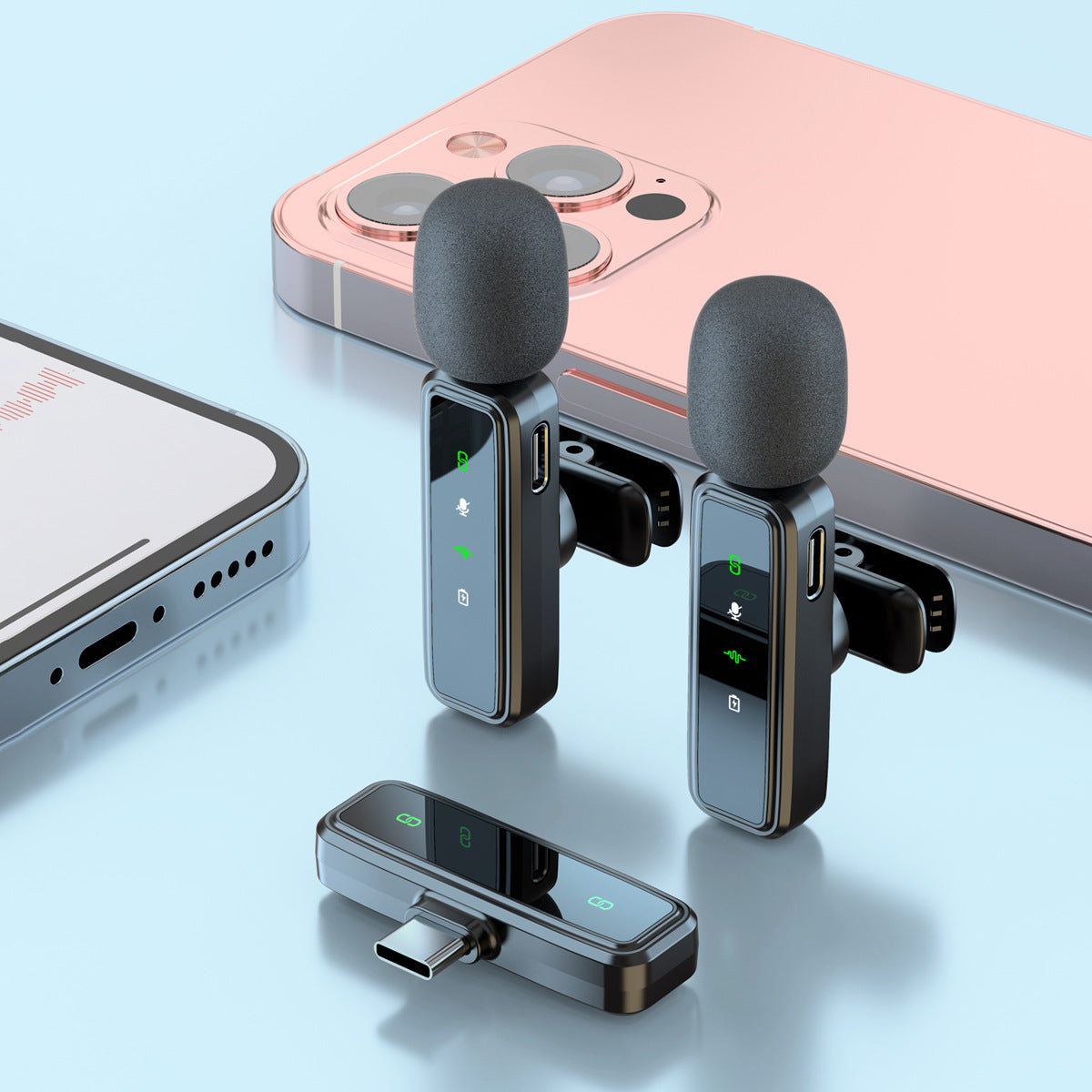 New Private Model J81 Collar Clip Microphone Intelligent Noise Reduction Radio Microphone J82 Three-in-one Wireless Collar Clip Microphone