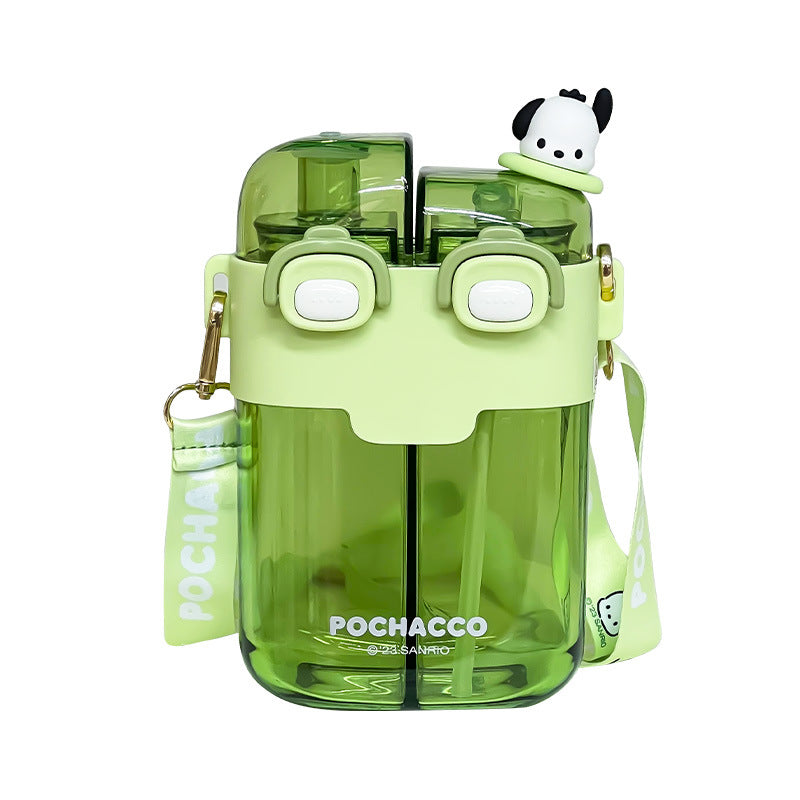 Sanrio Children's Water Cup For School Large Capacity Student Straw Double Drinking Cup Summer Kindergarten Kettle