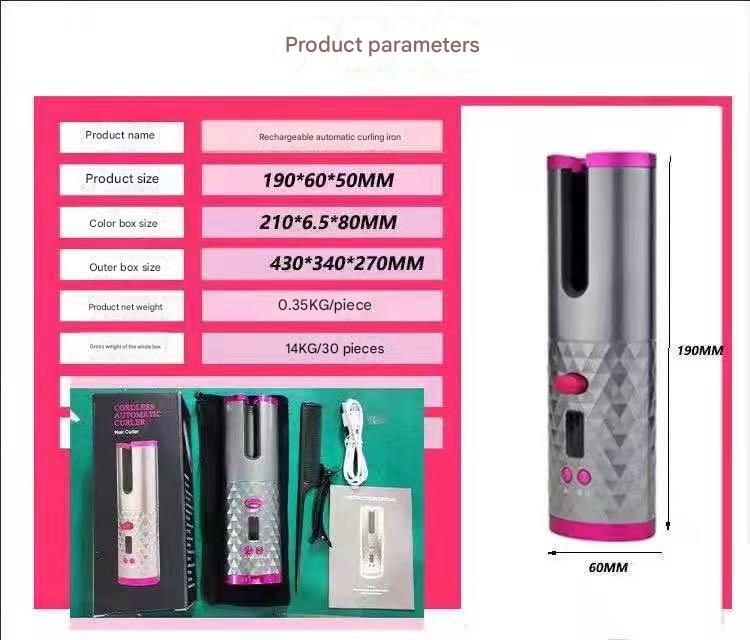 Cross-border Foreign Trade Wireless Hair Curler Hair Curler Portable USB Charging Lazy Hair Curler Automatic Hair Curler