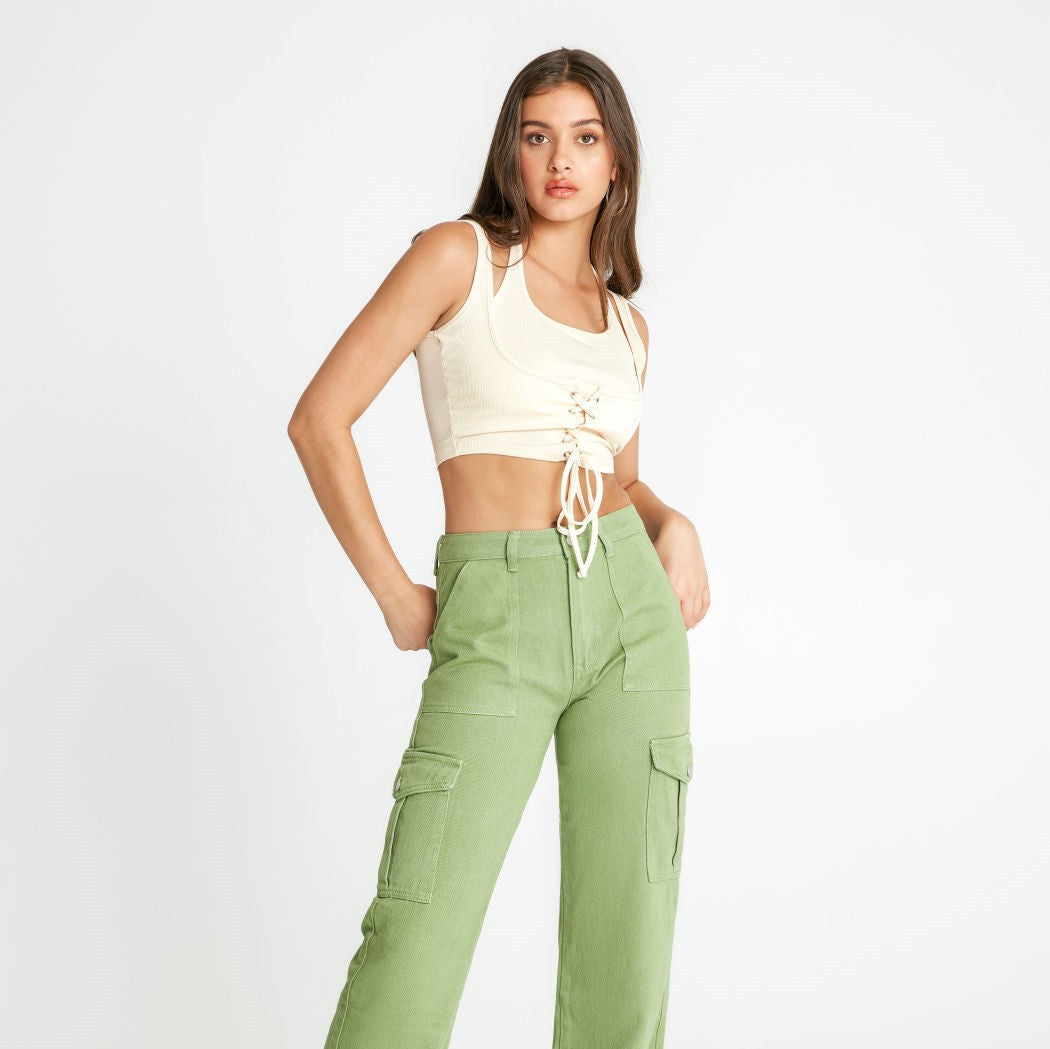 Strappy Halterneck Two-Piece Women's New Strappy Waistband Navel-Baring Vest Slim Sleeveless Short Top