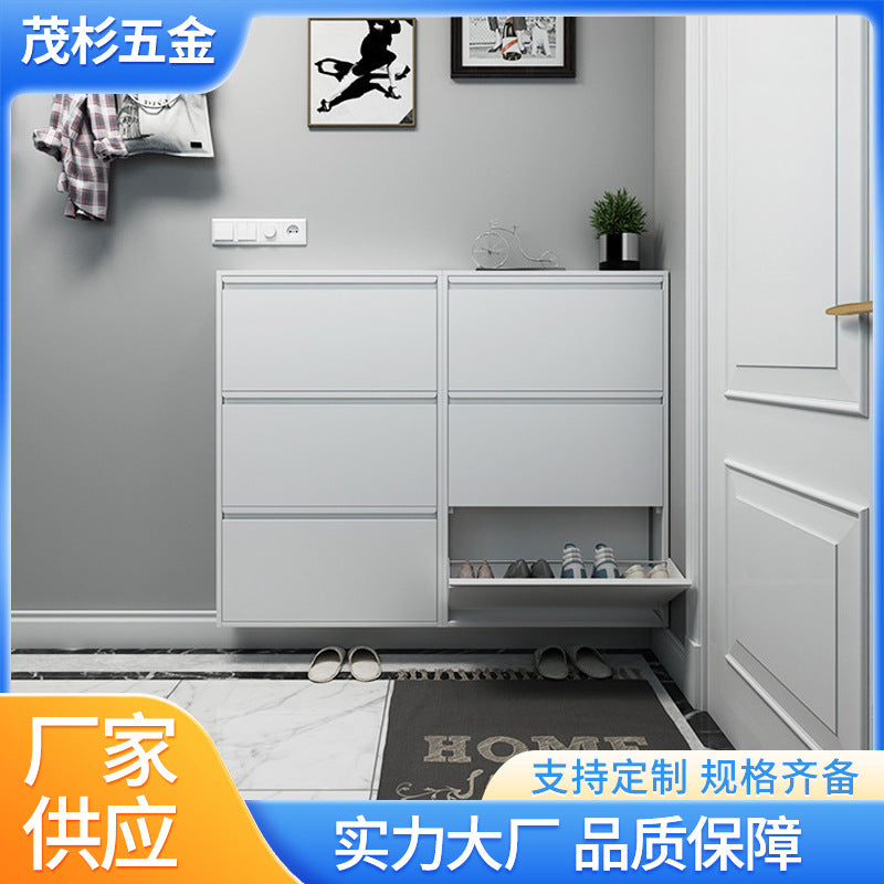 Household Thin Steel Tipping Bucket Shoe Cabinet Manufacturer Wholesale Simple Entrance Entrance Shoe Cabinet Door Storage Shoe Rack