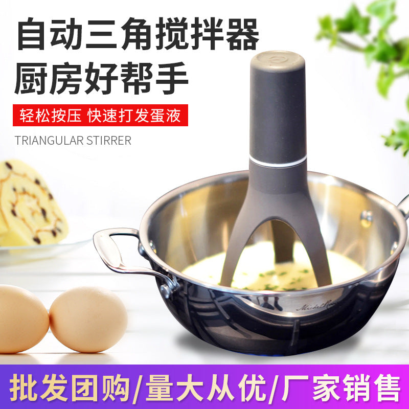 Plastic Triangle Egg Beater Mini Semi-automatic Cream Beater Baking Food Mixing Tool