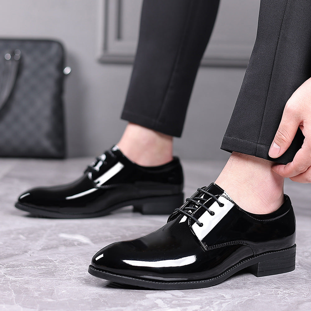 2025 Spring New Men's Business British Large Size Formal Shoes Groom's Wedding Shoes Business Leather Shoes Black Men's Shoes
