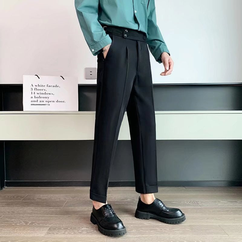 Source Manufacturers Homemade Men's Naples British Vertical High Waist Straight Pants Summer Casual Pants Fashion Pants