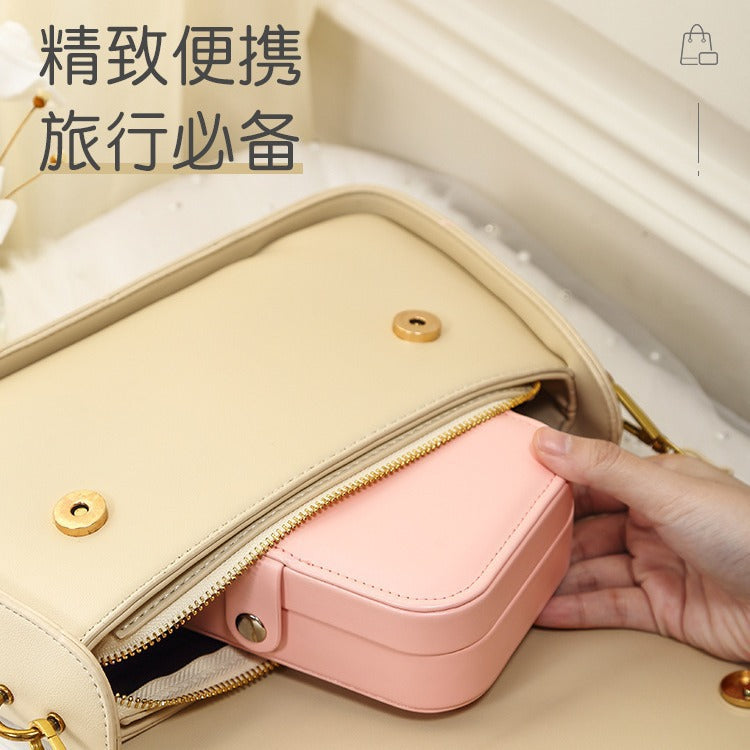 New Jewelry Box Jewelry Earrings Ring Necklace Jewelry Storage Box High-End Exquisite Portable Storage Box Wholesale