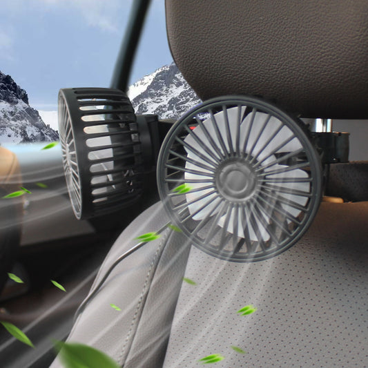 Car Rear Exhaust Fan Usb Double-headed Fan Car Rear Seat Small Fan Car Strong Fan Universal
