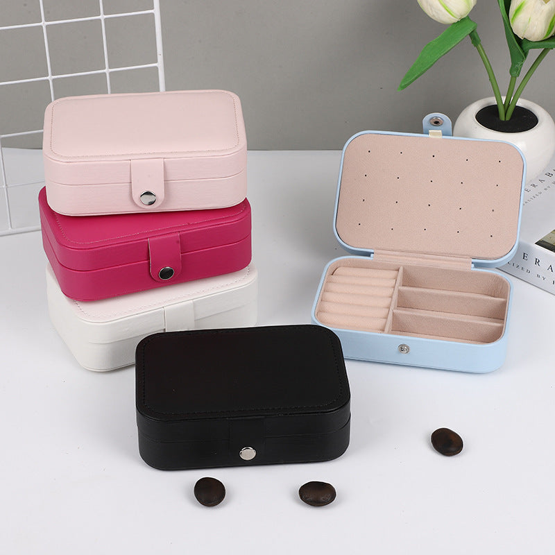 New Jewelry Box Jewelry Earrings Ring Necklace Jewelry Storage Box High-End Exquisite Portable Storage Box Wholesale