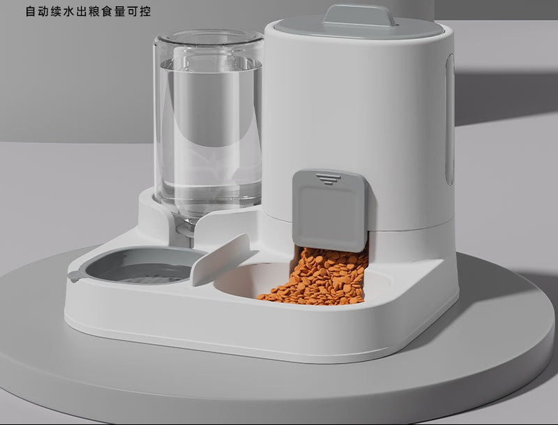 Pet Supplies New Cat Bowl And Dog Food Bowl Anti-Knock Over Large-Capacity Drinking Water Feeder Automatic Water Refill And Food Feeding All In One