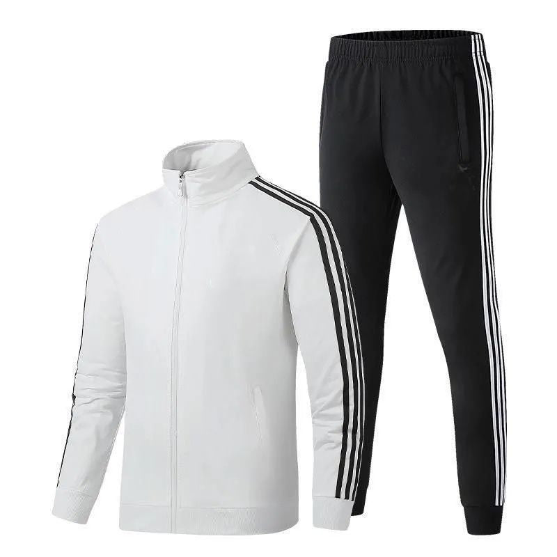 Sportswear Suit Men's And Women's Stand Collar Running Clothes Spring And Autumn Long Sleeve Morning Running Two-piece Suit Versatile Internet Celebrity Slim Fit Couple Style