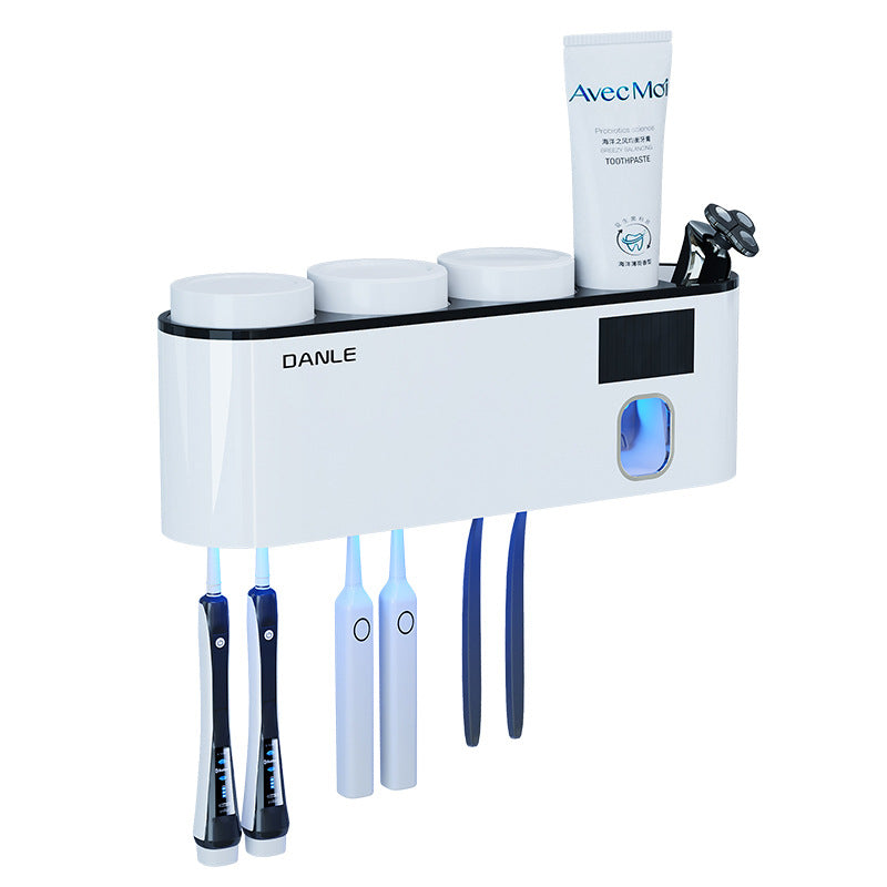 Intelligent Toothbrush Sterilizer Ultraviolet Sterilization Charging Light Energy Punch-Free Wall-Mounted Electric Brush Cup Storage Rack