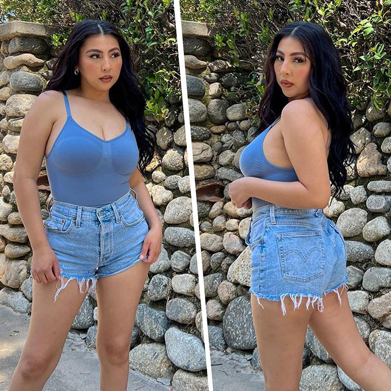 Cross-border Amazon Popular Seamless Corset Women's Sling Corset Jumpsuit Postpartum Belly Contracting Waist Shaping Body