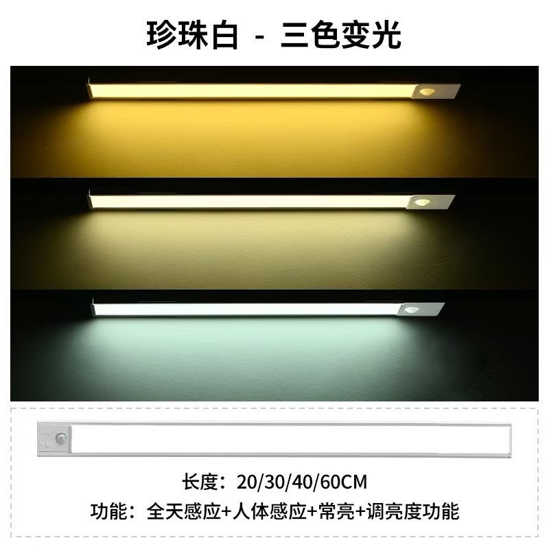 LED Ultra-thin Human Body Induction Lamp Magnetic Suction Self-adhesive Wardrobe Cabinet Wine Cabinet Light Bar