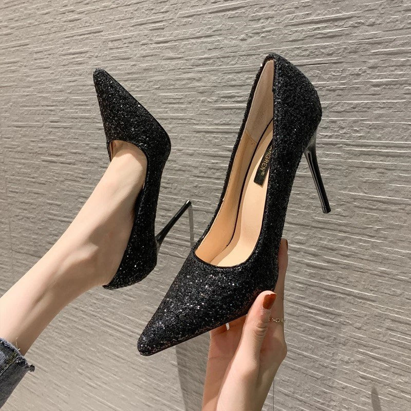 High Heels Bed Flirting Passion Shoes Sexy Nightclub Stiletto Heel Pointed Plus Size Shoes