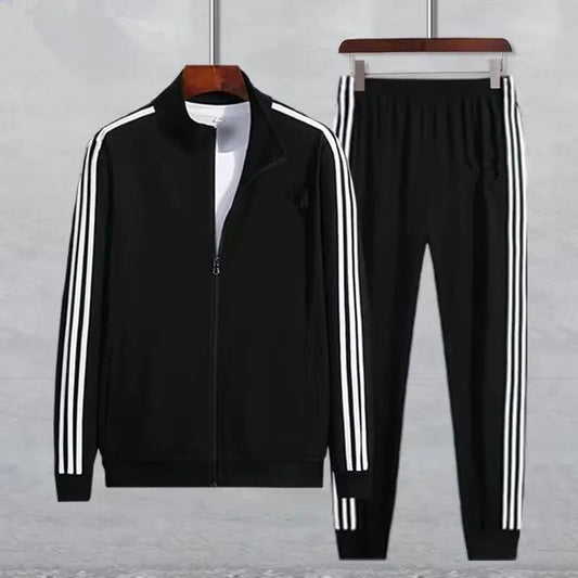 Sportswear Suit Men's And Women's Stand Collar Running Clothes Spring And Autumn Long Sleeve Morning Running Two-piece Suit Versatile Internet Celebrity Slim Fit Couple Style