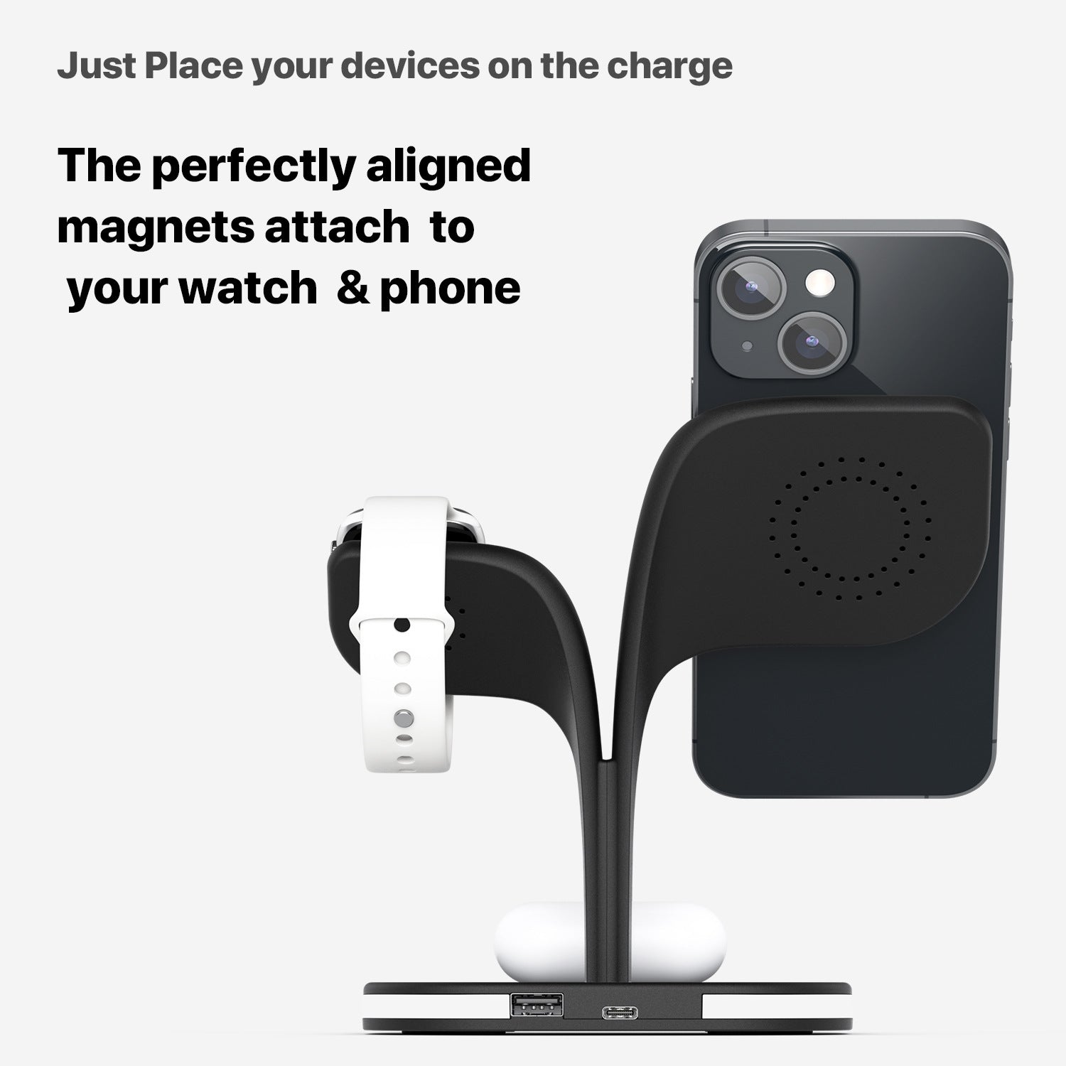 Amazon UD22 Mobile Phone Wireless Charger Watch Headset Mobile Phone Charging Bracket Desktop Wireless Charging Fast Charging