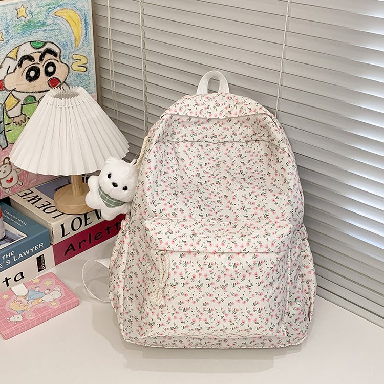 Japanese Style Floral Soft Girl Girl's Backpack Women's South Korea Ins Style Mori Style Fresh Style Schoolbag Senior High School Student Backpack
