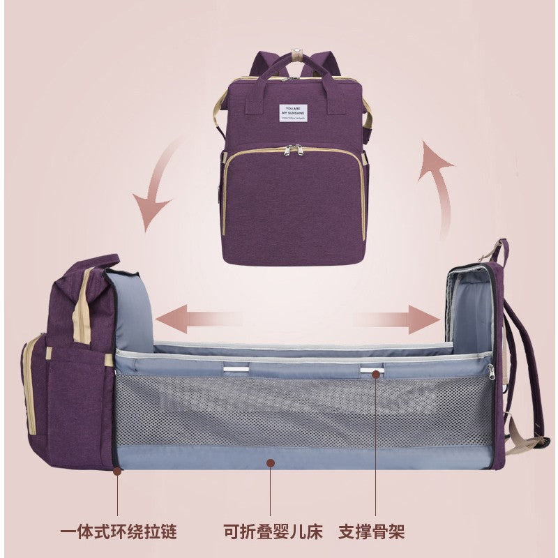 Cross-Border New Bed Bag, Integrated Mommy Bag, Outing Handbag, Mother And Baby Bag, Portable Multi-Functional Mommy Bag, Backpack