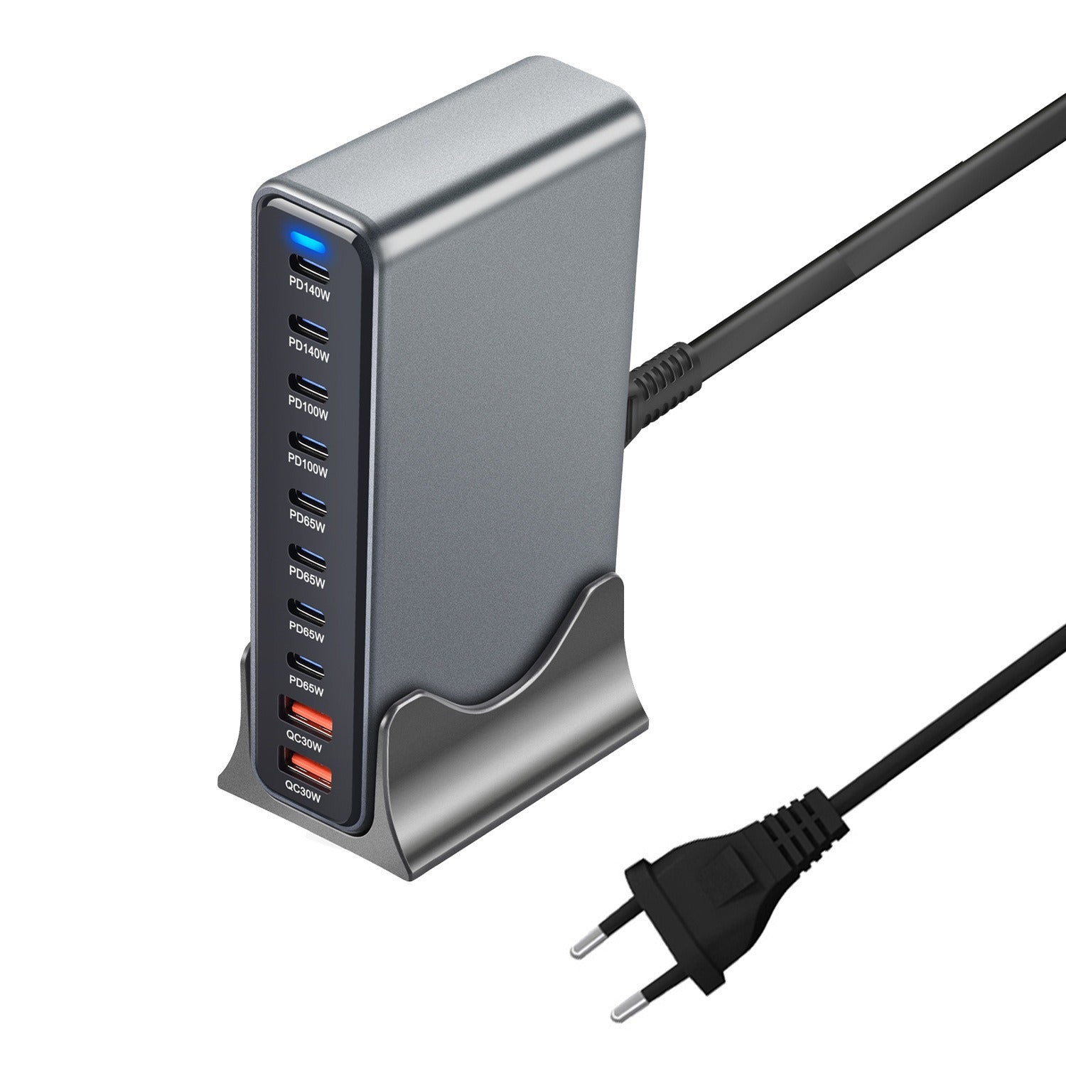 800W Gallium Nitride Charging Station USB Fast Charging Pd140W High Power Desktop Charging 8C2A10 Port Charger Flash Charging