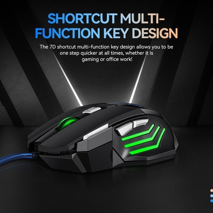 Cross-border Factory In Stock Wholesale G6 Wired Game Mouse 7-button Colorful Breathing Light-emitting Chicken E-sports Mouse