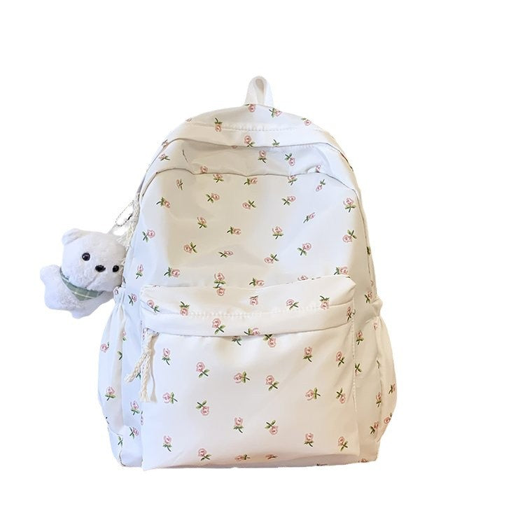 Japanese Style Floral Soft Girl Girl's Backpack Women's South Korea Ins Style Mori Style Fresh Style Schoolbag Senior High School Student Backpack