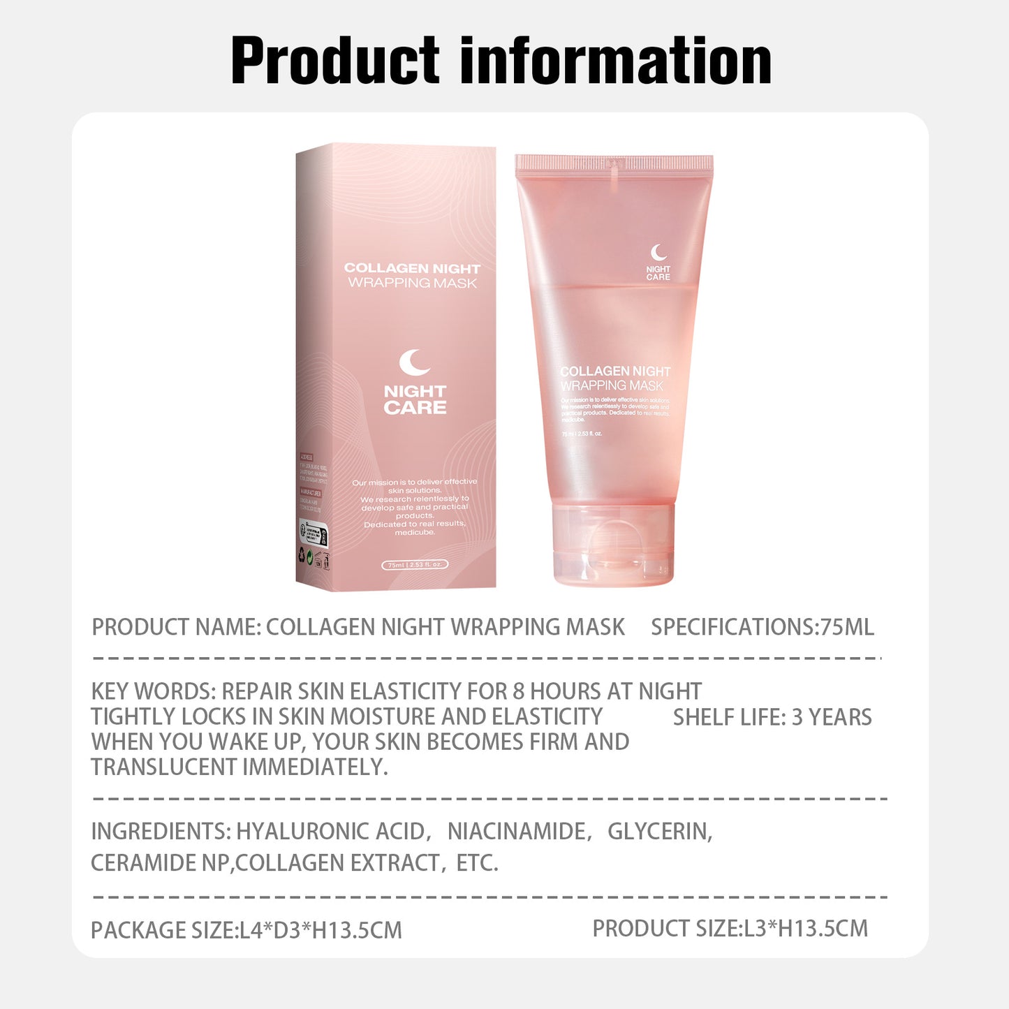 Collagen Tear Mask Skin Rejuvenation Moisturizing Firming Night Repair Mask