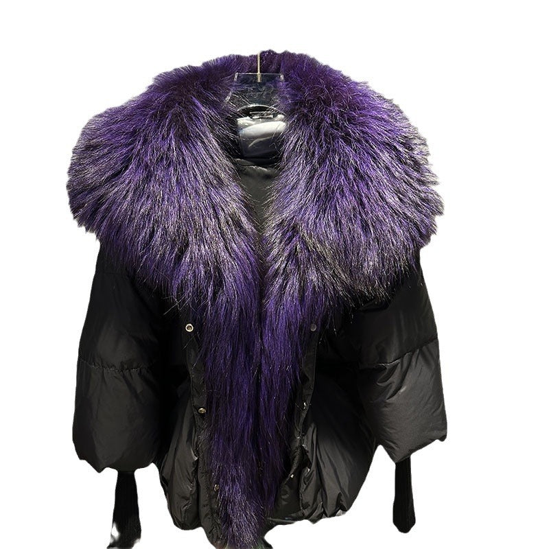 Cross-border E-commerce Popular Winter New White Duck Down Jacket Niche Design Women's Coat Short Fur Women's Coat