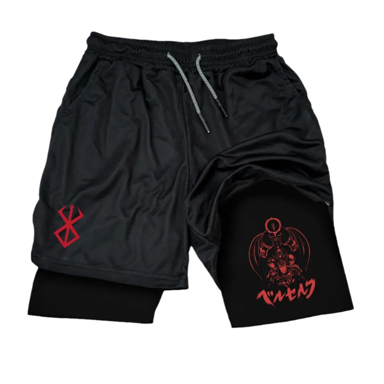 Cross-Border Export Manufacturer Shorts Anime Series Printed Double-Layer Fitness Sports 2025 Spring New Casual Pants