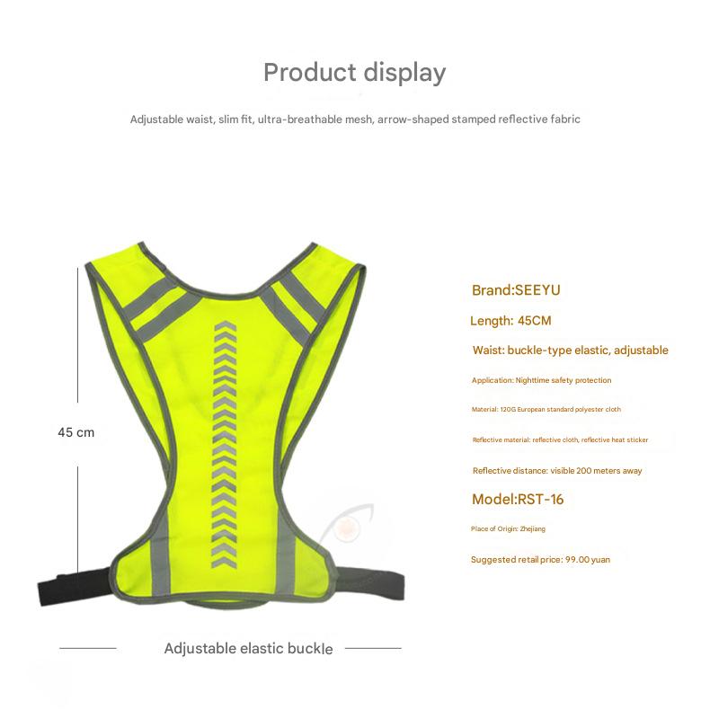 Cross-border New Amazon Outdoor Sports Arrow Indicates Reflective Unisex Night Run Riding Special Reflective Clothing