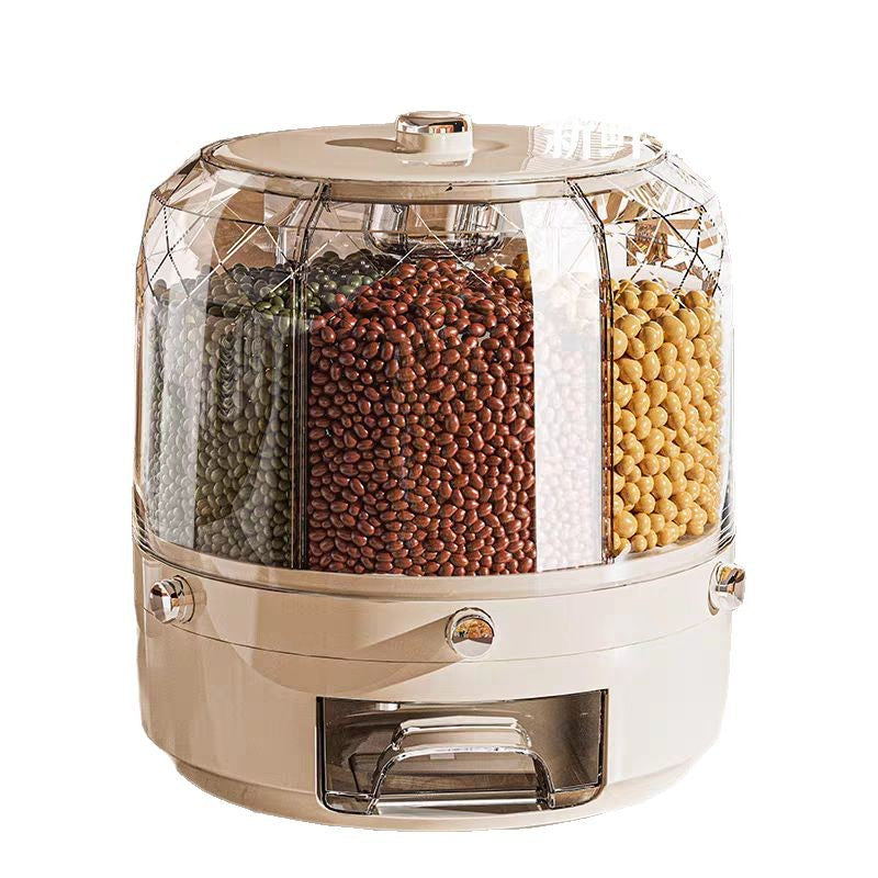 Plastic Rice Bucket Rotating Packaging Accessible Luxury Rice Bucket Storage Box Household Insect-Proof And Moisture-Proof Sealed Rice Storage Box Rice Cylinder