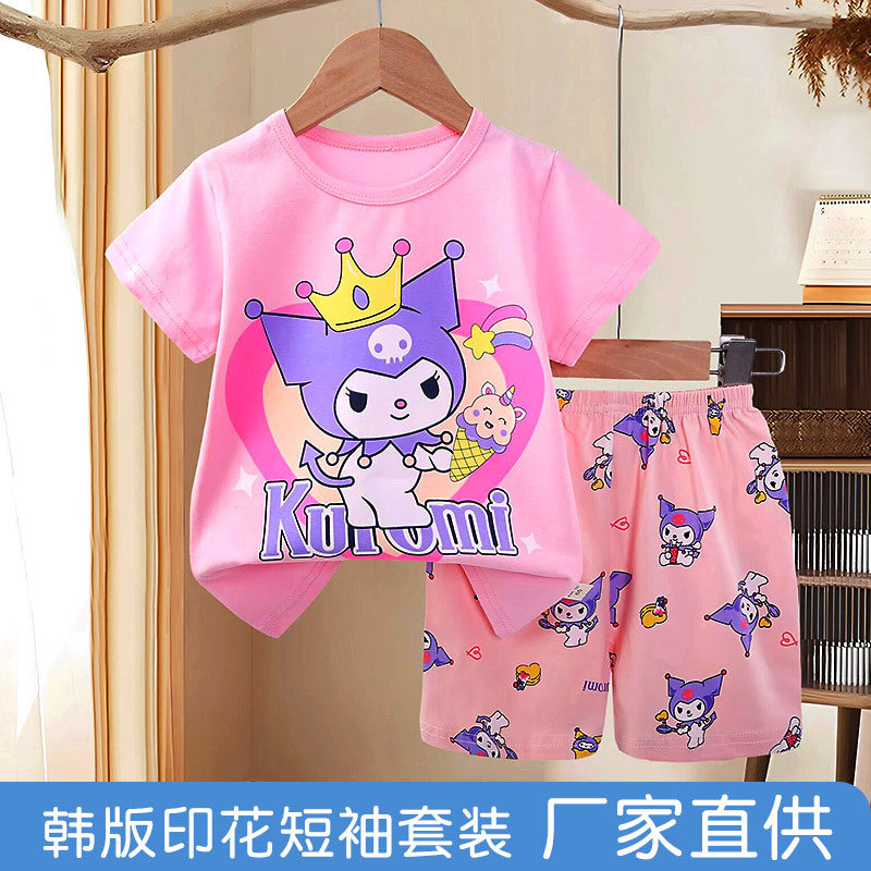 Pajamas For Kids Kidsren's Clothing New Kidsren's Summer Pajamas Thin Cute Cartoon Short-Sleeved Shorts Set
