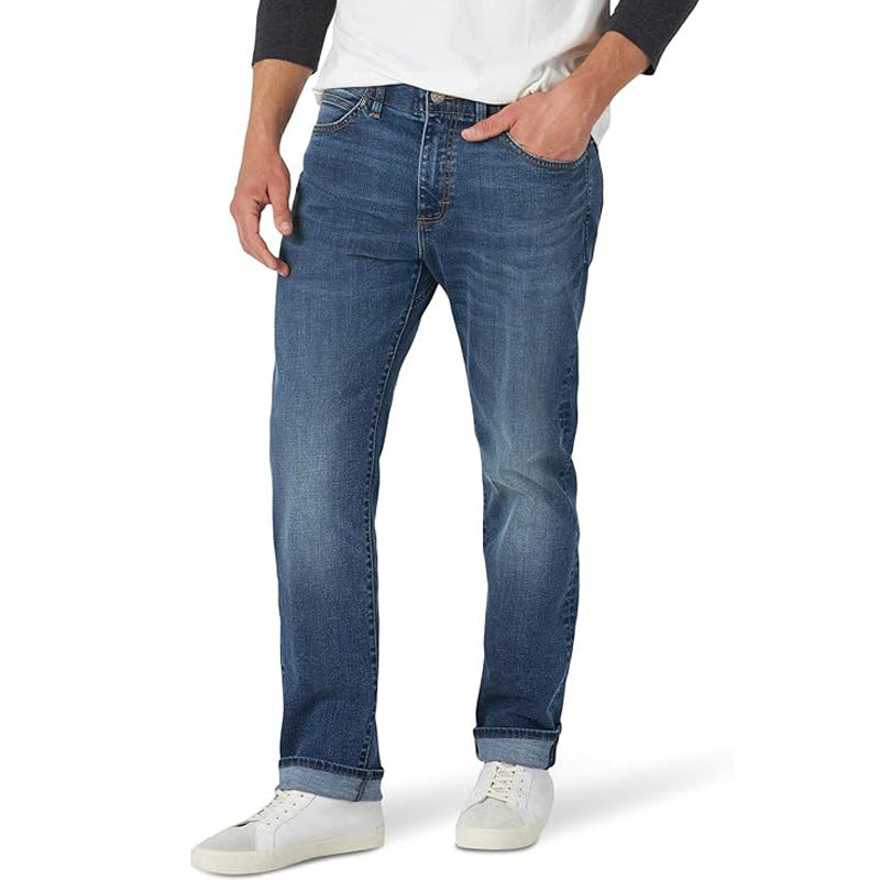 Jeans Men's Spring Jeans Slim-fit Small Foot Trendy Brand Elastic Slim Look Summer Men's Spring Long Pants Men's Cross-border