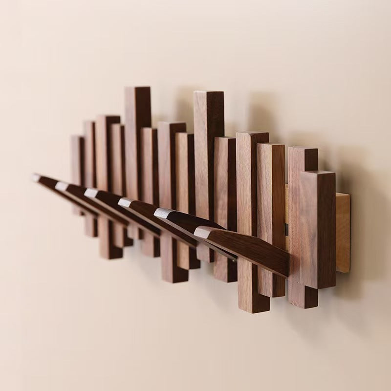 Piano Key Solid Wood Clothes Hanger Wall Sticky Hook Coat Hook Wall Hook Behind Door Entrance Door Coat Hook