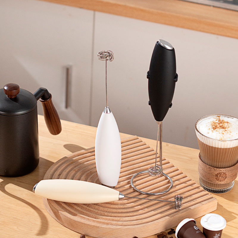 Wireless Electric Milk Foamer Coffee Mixer Small Egg Beater Baking Tools Household Bracket Milk Foamer