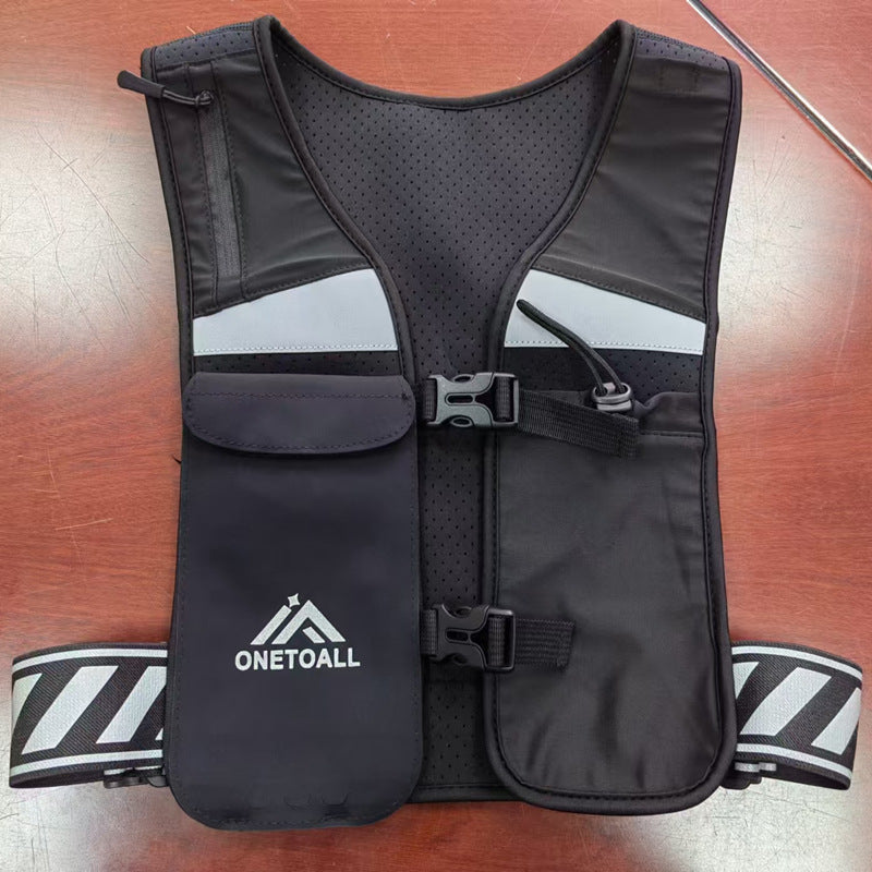 New Outdoor Running Reflective Backpack Riding Breathable Mobile Phone Chest Bag Men's And Women's Mountaineering Kettle Vest Bag