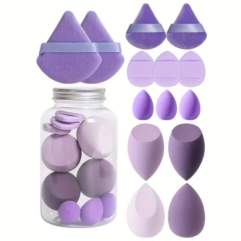 Cross-border Explosions Drifting Bottled 14-piece Powder Puff Suit Beauty Egg Thumb Powder Puff Cotton Powder Puff Mini Powder Puff