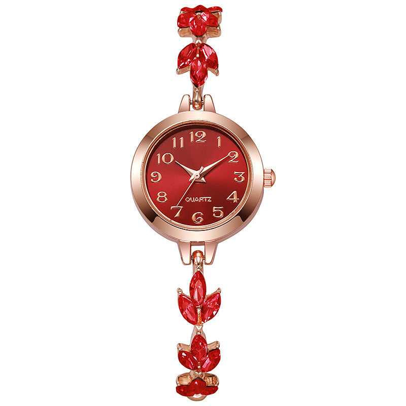 Fashion Elegant Watch Women's Trendy Simple Elegant Ins Style Clover Bracelet Women's Watch Diamond Watch Pull-out Bracelet